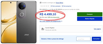Oferta do JOVI V50 na Casas Bahia