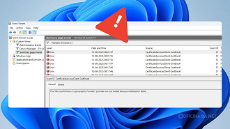 Erro no Visualizador de Eventos após aplicar o KB5063878. Imagem: Windows Latest/Reprodução