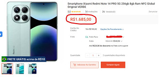 Redmi Note 14 Pro 5G em oferta na Shopee