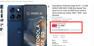 Print que comprova oferta do Edge 60