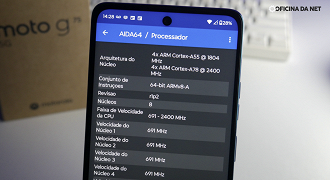 O Moto G75 traz um processador Snapdragon 6 Gen 3, que é modesto mas consegue fazer um bom trabalho em uso cotidiano.