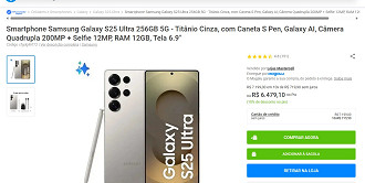 Print que comprova oferta do Galaxy S25 Ultra