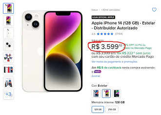 iPhone 14 em oferta no Mercado Livre