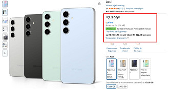 Print que comprova oferta do Galaxy S24 FE