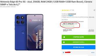 Motorola Edge 60 Pro em oferta na Magazine Luiza