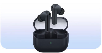 Galaxy Buds3 FE. Imagem: Samsung/Reprodução Galaxy Buds3 FE. Imagem: Samsung/Reprodução