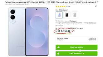 Galaxy S25 Edge em oferta no Magalu