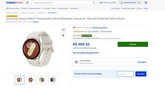 Samsung Galaxy Watch 7 40mm Bluetooth com 60% de desconto na Casas Bahia. Samsung Galaxy Watch 7 40mm Bluetooth com 60% de desconto na Casas Bahia.