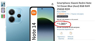 Redmi Note 14 4G em oferta na Amazon