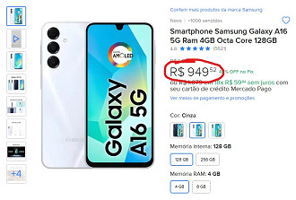 Galaxy A16 5G em oferta no Mercado Livre