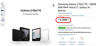 Galaxy Z Flip7 FE em oferta na Amazon