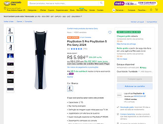 PlayStation 5 Pro com 25% de desconto no Mercado Livre.