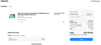 Galaxy Tab S10 FE+ WiFi com 48% de desconto na Samsung. Galaxy Tab S10 FE+ WiFi com 48% de desconto na Samsung.