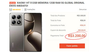 Print que comprova oferta do Xiaomi 14T Print que comprova oferta do Xiaomi 14T
