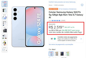 Print da oferta do Galaxy S24 FE Print da oferta do Galaxy S24 FE