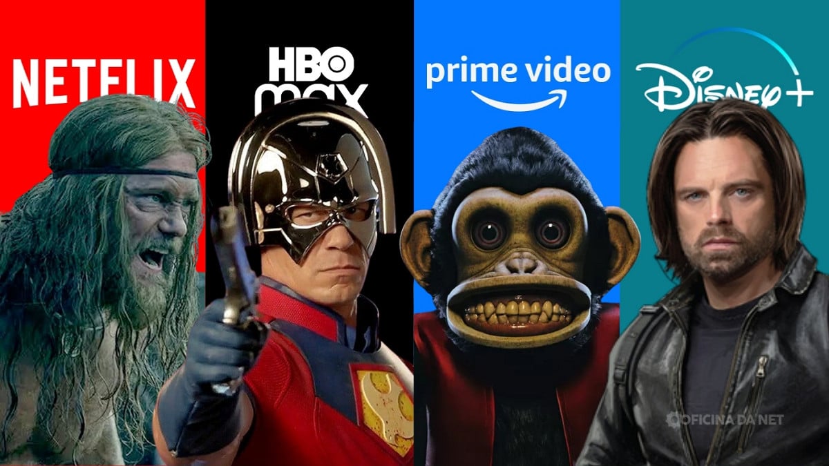 Lançamentos da Netflix, Max, Prime Video e Disney+ nesta semana. Imagem: Oficina da Net