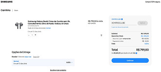 Galaxy Buds3 com 53% de desconto na loja oficial da Samsung. Galaxy Buds3 com 53% de desconto na loja oficial da Samsung.