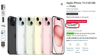 iPhone 15 em oferta na Amazon