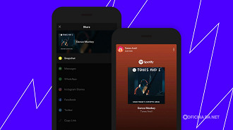 Spotify ainda permite compartilhar nas outras redes. Imagem: Spotify/Reprodução Spotify ainda permite compartilhar nas outras redes. Imagem: Spotify/Reprodução