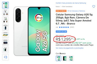 Galaxy A26 5G em oferta no Mercado Livre Galaxy A26 5G em oferta no Mercado Livre