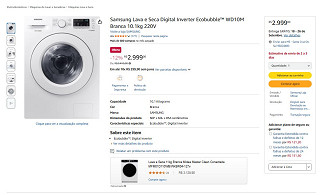 Samsung Lava e Seca Digital Inverter por R$ 2.999,00 na Amazon. Samsung Lava e Seca Digital Inverter por R$ 2.999,00 na Amazon.