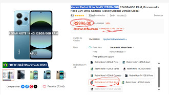 Oferta do Redmi Note 14 4G por R$ 996 na Shopee começa a 00h (meia noite) Oferta do Redmi Note 14 4G por R$ 996 na Shopee começa a 00h (meia noite)