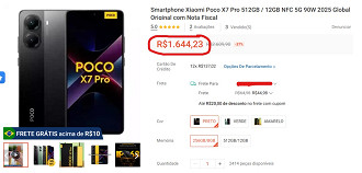 POCO X7 Pro em oferta na Shopee