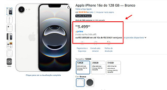 Print que comprova oferta do iPhone 16e Print que comprova oferta do iPhone 16e
