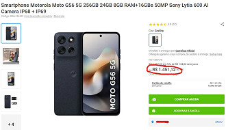 Moto G56 5G em oferta na Magazine Luiza