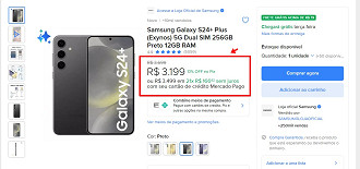 O preço atual do Galaxy S24 Plus é um dos melhores até agora.
