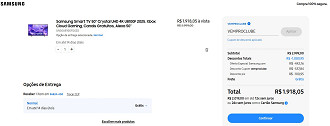 Samsung Smart TV 50 Crystal UHD 4K em oferta na loja oficial da SAMSUNG.