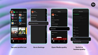 Spotify ensina como ativar o audio lossless no aplicativo. Imagem: Spotify/Reprodução