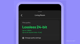 De acordo com o Spotify, o seu audio lossless oferece qualidade de até 24-bit/44.1 kHz. Imagem: Spotify/Reprodução