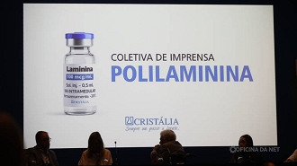 Coletiva de imprensa realizada nesta semana sobre o medicamento polilaminina. Imagem: Reprodução