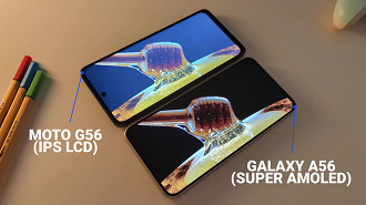Comparação Moto G56 (ips) vs Galaxy A56 (oled) Comparação Moto G56 (ips) vs Galaxy A56 (oled)