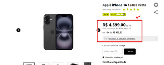 O iPhone 16 está com preço matador agora. O iPhone 16 está com preço matador agora.