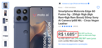 Oferta do Motorola Edge 60 Fusion