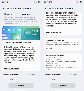 Update One UI 8 no S25 Ultra
