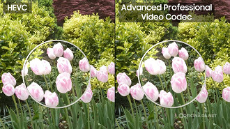 Diferença de fotos com codec HEVC e APV. Imagem: Reprodução Diferença de fotos com codec HEVC e APV. Imagem: Reprodução