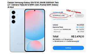 Galaxy S24 FE em oferta na loja oficial da Samsung Galaxy S24 FE em oferta na loja oficial da Samsung