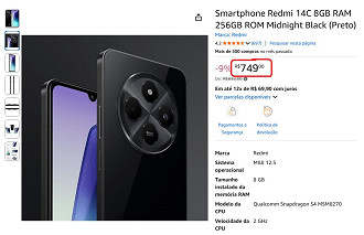 Redmi 14C em oferta na Amazon