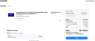 Samsung Smart TV 43 Crystal UHD 4K pela metade do preço na loja oficial.