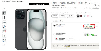 iPhone 15 em oferta na Fast Shop