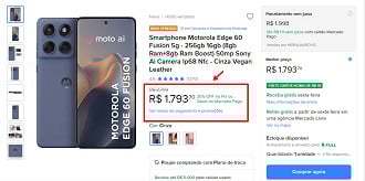 Oferta atual do Edge 60 Fusion (Imagem / Felipe Lupetti).