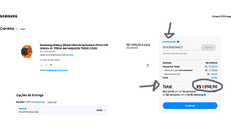 Galaxy Watch Ultra com 60% de desconto só com nosso cupom na Samsung