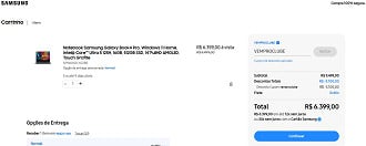 Galaxy Book4 Pro com desconto de quase 33% na loja oficial da Samsung.