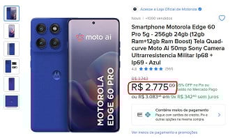 Motorola Edge 60 Pro em oferta no Mercado Livre