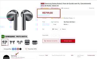 Galaxy Buds 3 em oferta.
