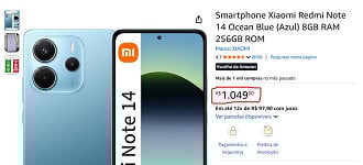 Redmi Note 14 4G em oferta na Amazon