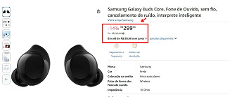 Galaxy Buds Core em oferta na Amazon.